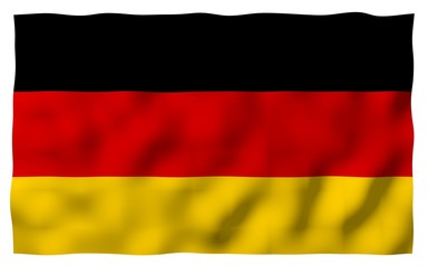 Flag of Germany. Wide format 3D illustration. State symbol of the Federal Republic of Germany. 3D rendering