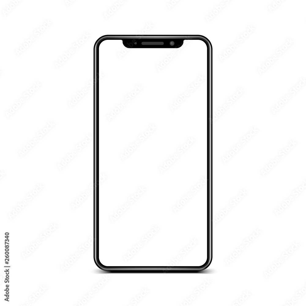 Aufkleber black smartphone with empty touch screen, phone - stock vector