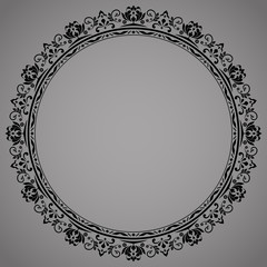Decorative frame Elegant vector element for design in Eastern style, place for text. Floral black border. Lace illustration for invitations and greeting cards