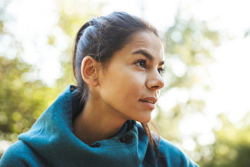 Close up of an attractive young fitness woman
