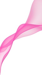 Abstract light red wave. Bright light red ribbon on white background. Abstract red smoke. Light red scarf. Raster air background. 3D illustration