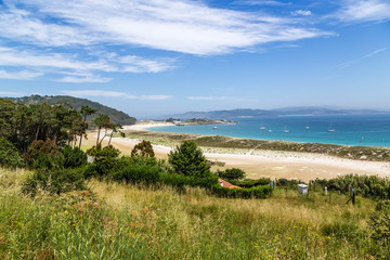 Archipelago Cies, Spain. Beach on the island of Faro