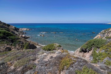 Fototapeta na wymiar Footpath on the Sea in Sardinia