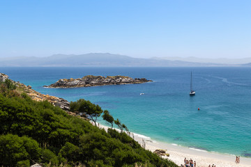 Archipelago Cies, Spain. Faro Island Coast