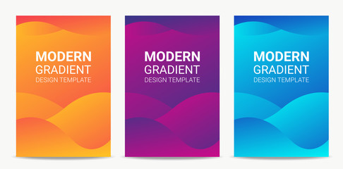 Fluid Modern gradient background design template set