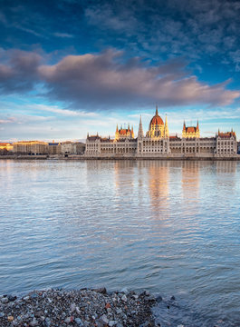 The Hungarian Parliament in sunset