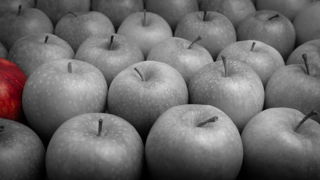 Red Apple Stands Out - Fresh Thinking Concept