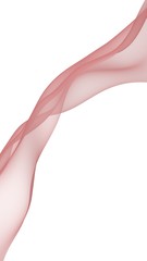 Abstract light red wave. Bright light red ribbon on white background. Abstract red smoke. Light red scarf. Raster air background. 3D illustration