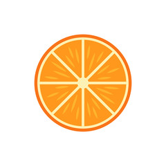 Orange slice icon fruits isolated on white backgroung