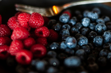 fresh blackberries and raspberries