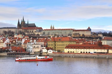 Obraz premium The Prague Castle view from Charles Bridge in Prague, Czech Republic