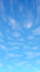 Blue sky background with white clouds. Cumulus white clouds in the clear blue sky in the morning. 3D illustration