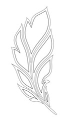 Obraz premium Monochrome Decorative Feather in Paisley Garden Style