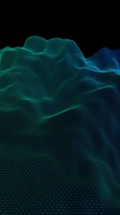 Abstract landscape background. Cyberspace purple grid. Hi-tech network. 3D illustration