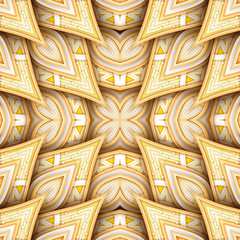 Colored Seamless Pattern with Floral Ethnic Motifs