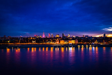 Zachód słońca nad Wisłą, Warszawa © Drone in Warsaw