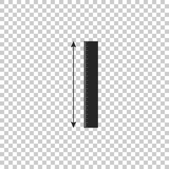 The measuring height and length icon isolated on transparent background. Ruler, straightedge, scale symbol. Flat design. Vector Illustration