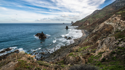The rocky coast of Tenerife