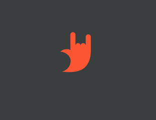 Fototapeta na wymiar Creative orange icon human hand symbol