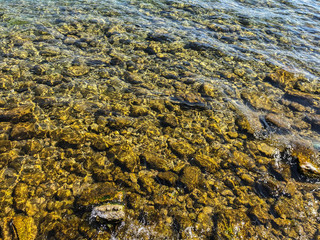 sea as a background with rocks in water