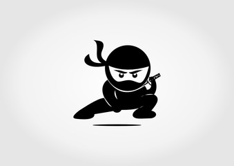 silhouette icon ninja design