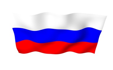 Waving flag of the Russian Federation. The National. State symbol of the Russia. 3D illustration