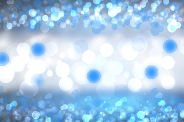 Abstract gradient blue turquoise shiny blurred background texture with circular bokeh lights. Beautiful backdrop. Space for design.