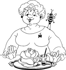 caricature. bee. beekeeping. illustration 029