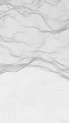 Abstract landscape on a white background. Cyberspace grid. Hi-tech network. 3d technology illustration