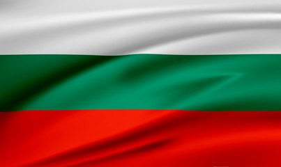 Flag Bulgaria  Republic of Bulgaria.  Smooth illustration of  close-up.