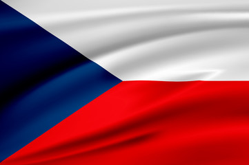 Flag Czech Republicz.  Smooth illustration of  close-up.