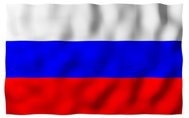 Waving flag of the Russian Federation. The National. State symbol of the Russia. 3D illustration