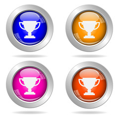 Set of round color icons. Cup icon
