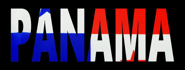 Bold text cutout letters from the image of a national flag with black background. Great photo with...