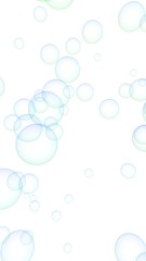 Light blue colored background with purple bubbles. Wallpaper, texture purple balloons. 3D illustration