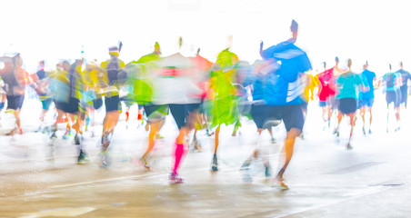 marathon runners in motion 