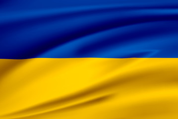 Flag Ukraine. Smooth illustration of  close-up. Patriotism
