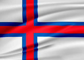 Obraz premium Flag Faroe Islands. Smooth illustration of close-up.