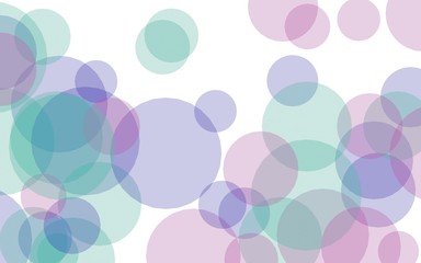 Multicolored translucent circles on a white background. Pink tones. 3D illustration