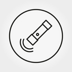 Flashlight. Camping. Icon. Vector. Editable Thin line. Universal
