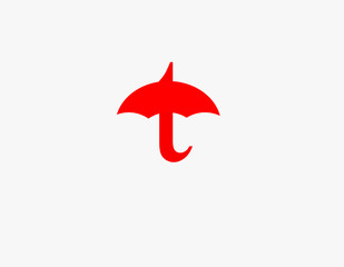 Creative logo umbrella and letter T abstract © Logomarket