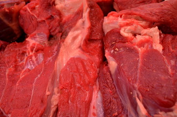 Raw meat close-up