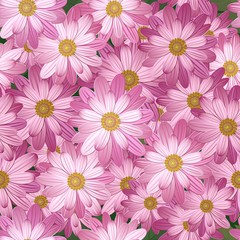 Floral seamless texture. Flowers and leaves on a dark background.