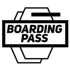 BOARDING PASS stamp on white