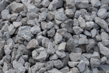 heap of gray gravel stones selective focus