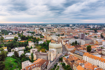 Fototapeta na wymiar aerial view of zagreb old city