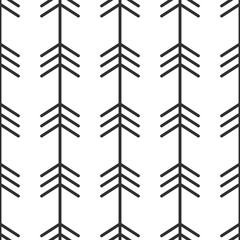 black arrows on white background seamless vector pattern illustration