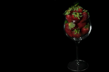 Glass of strawberries