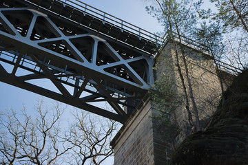 Fototapeta premium Viaduct over Robecske udoli valley in czech turist region Machuv kraj