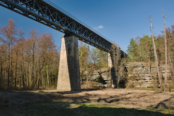 Viaduct over Robecske udoli valley in czech turist region Machuv kraj